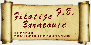 Filotije Baratović vizit kartica